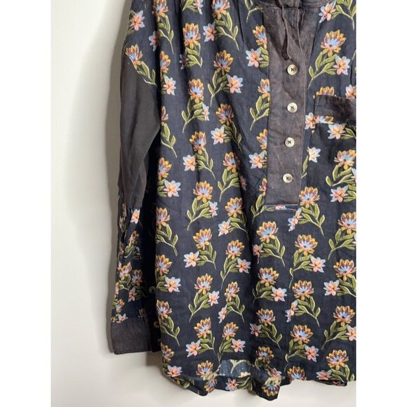 Free People Summer of Surf Pullover Button Henley Top Long Sleeve Size M NEW - Picture 7 of 10